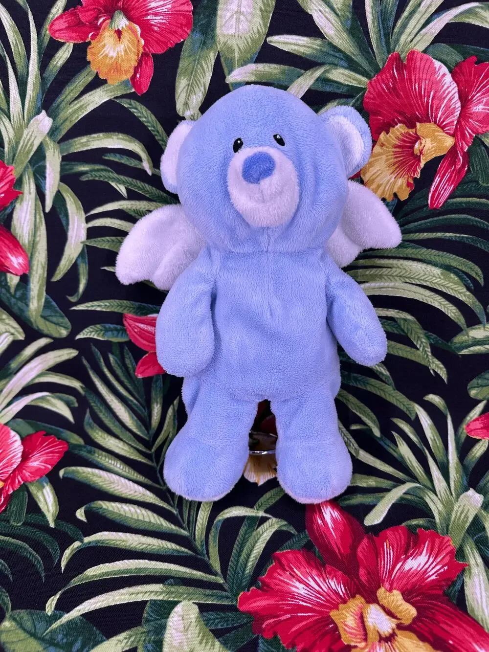 Ty 2011 Pluffies Little Angel Blue Winged Teddy Bear Baby